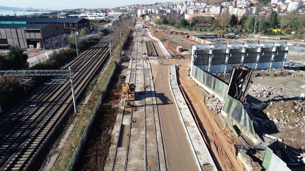 Sekapark-Plajyolu Tramvay hattı  1. etabında raylar döşendi