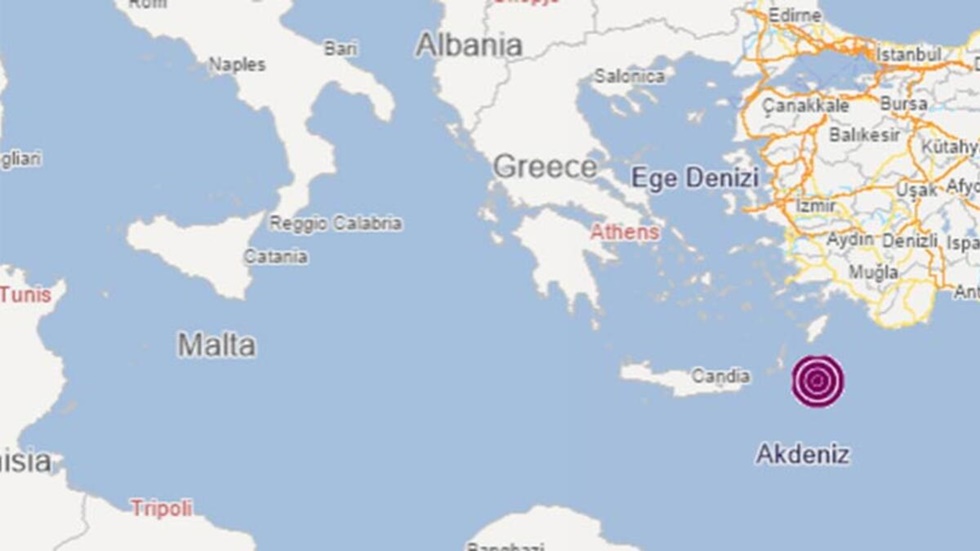 Akdeniz’de 5.7 büyüklüğünde deprem!