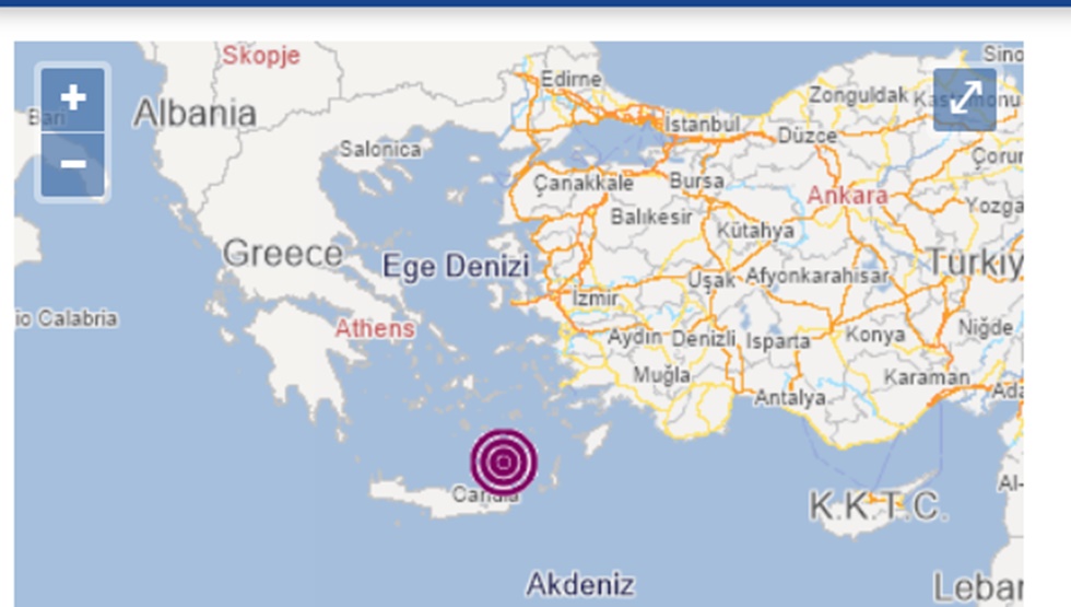 Ege Denizi’nde 3.9 büyüklüğünde deprem