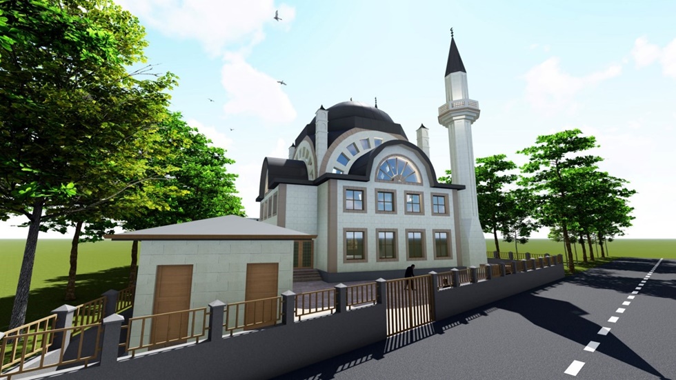 Ambarcı Camii inşaatı  hızla yükseliyor