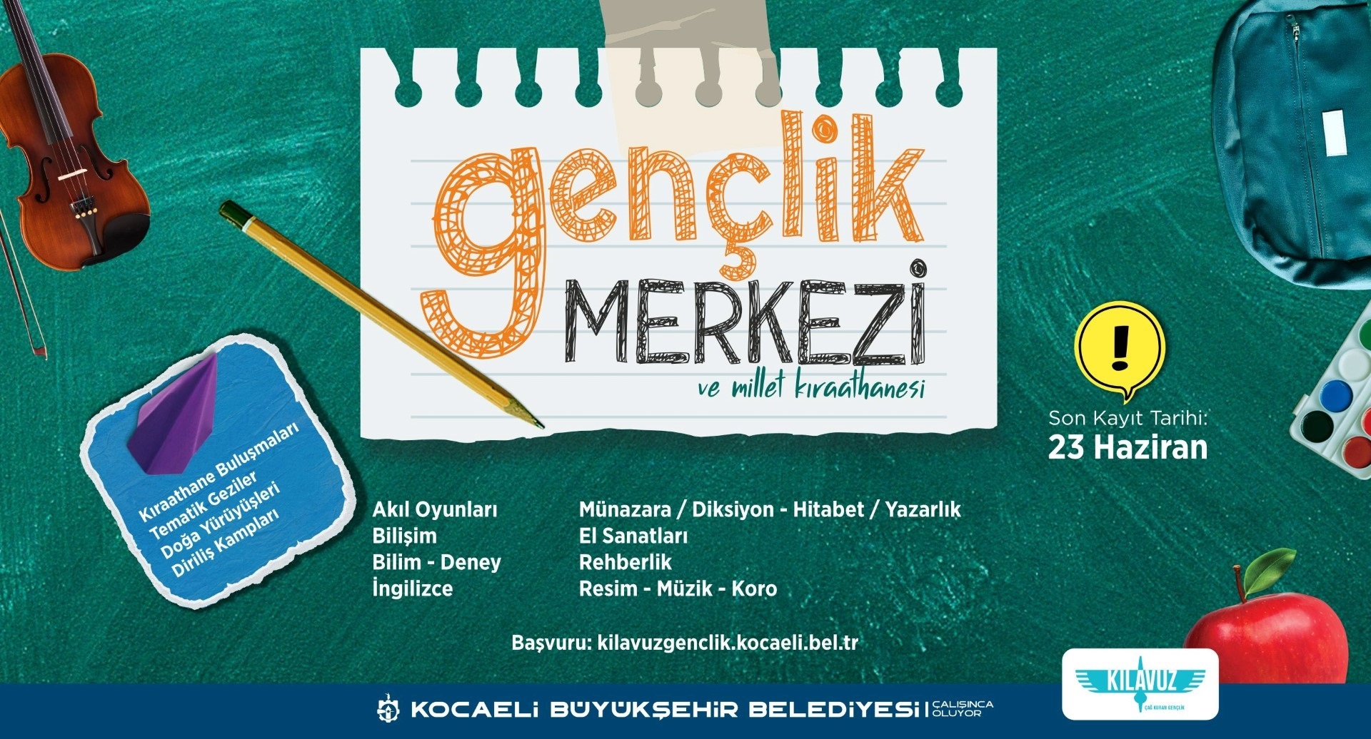 Büyükşehir’in Gençlik Merkezi ve Millet Kıraathanesinde;  Yaz dönemi kayıtları başladı