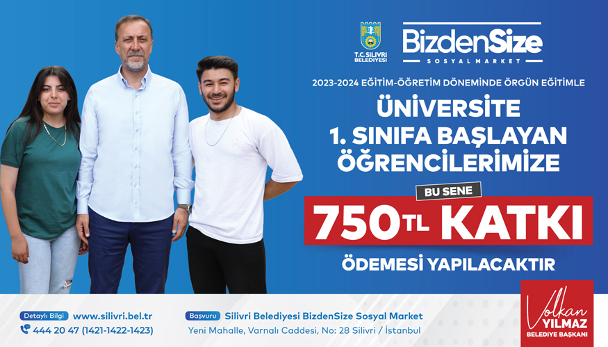 2023-2024 eğitim öğretim yılı döneminde üniversiteyi kazanan 1. sınıf örgün eğitim öğrencilerine 750 TL katkı ödemesi yapılacak