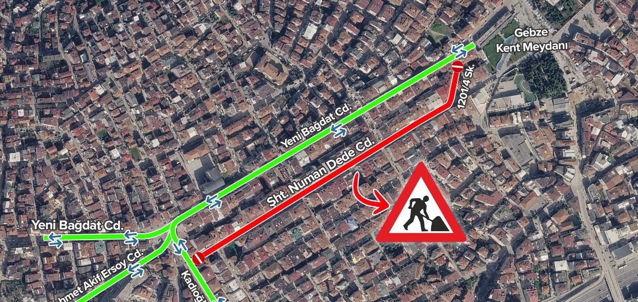 Gebze Şehit Numan Dede Caddesi Üstyapı Çalışması Başladı! Trafiğe Kapatıldı