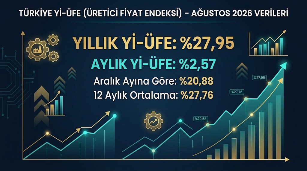 Yİ-ÜFE Ağustos’ta yıllık yüzde 27,95 arttı
