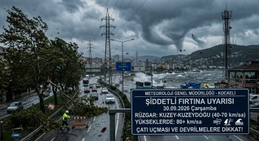 Kocaeli İçin Fırtına Uyarısı: Rüzgarın Hızı 80 Km/Saate Ulaşacak!