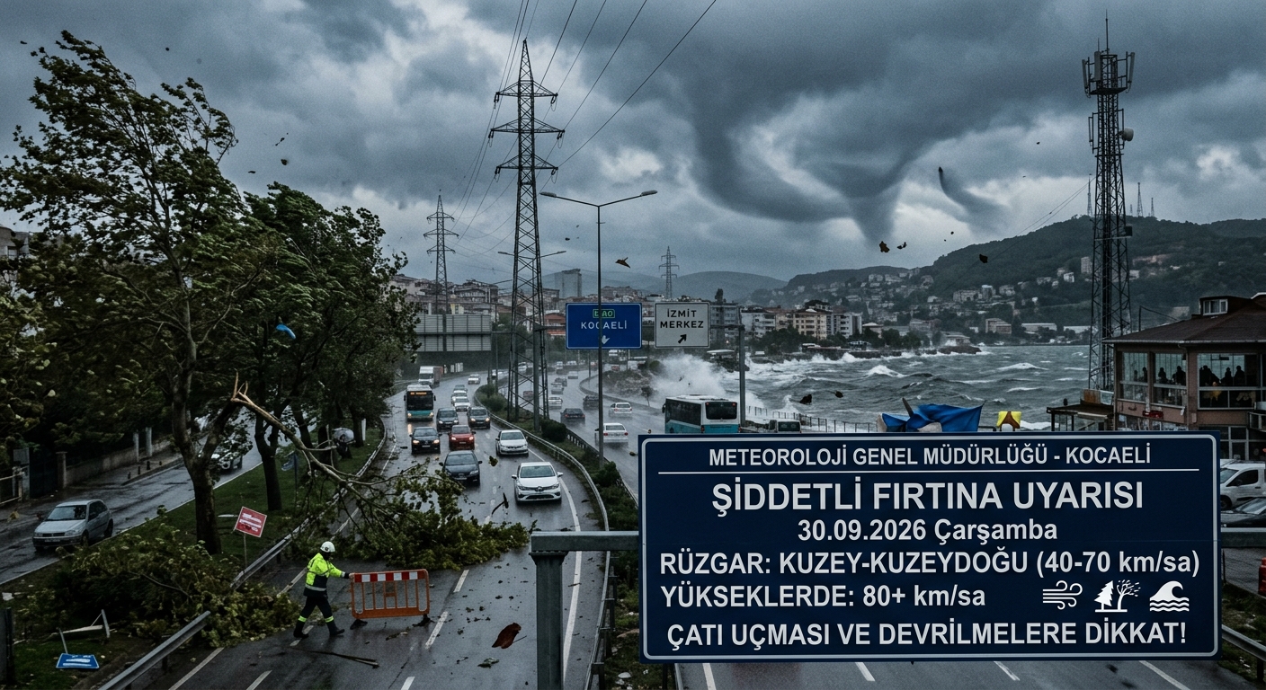 Kocaeli İçin Fırtına Uyarısı: Rüzgarın Hızı 80 Km/Saate Ulaşacak!