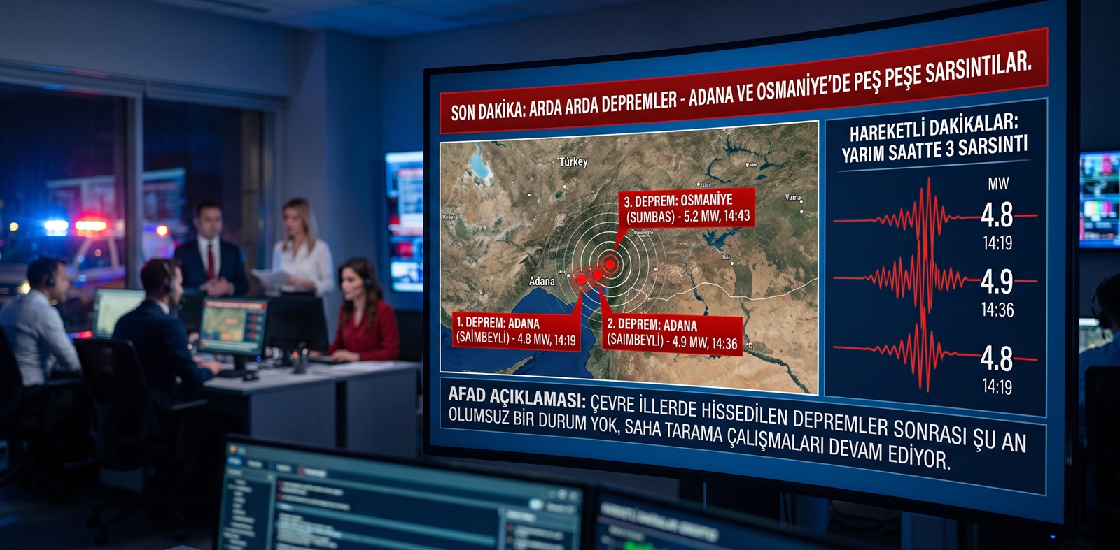 Adana ve Osmaniye Art Arda Sallandı: Peş Peşe 3 Deprem!