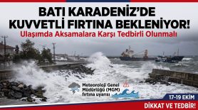 Batı Karadeniz için fırtına uyarısı: Rüzgarın hızı 90 km/s’yi bulacak