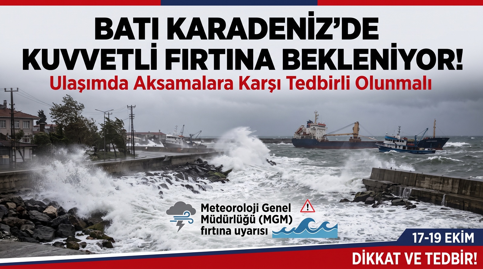 Batı Karadeniz için fırtına uyarısı: Rüzgarın hızı 90 km/s’yi bulacak