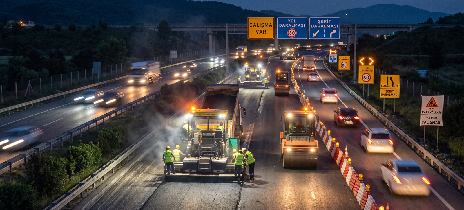 O-4 Anadolu Otoyolu İzmit Doğu – Adapazarı Arasında Üstyapı Yenileme Çalışması Başlıyor